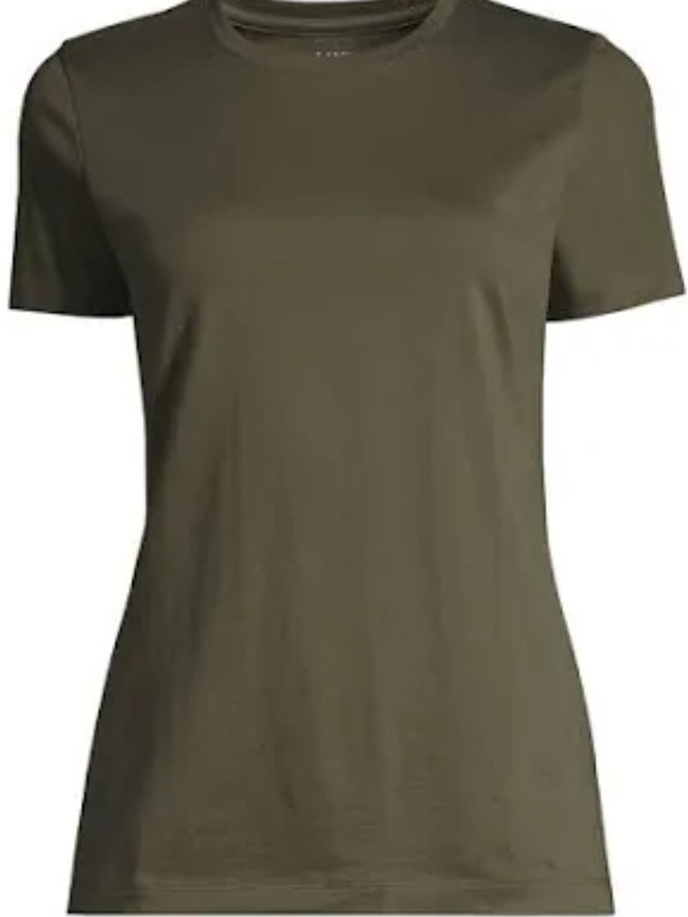 Lands' End Plus Size Crewneck T-Shirt in Army Green